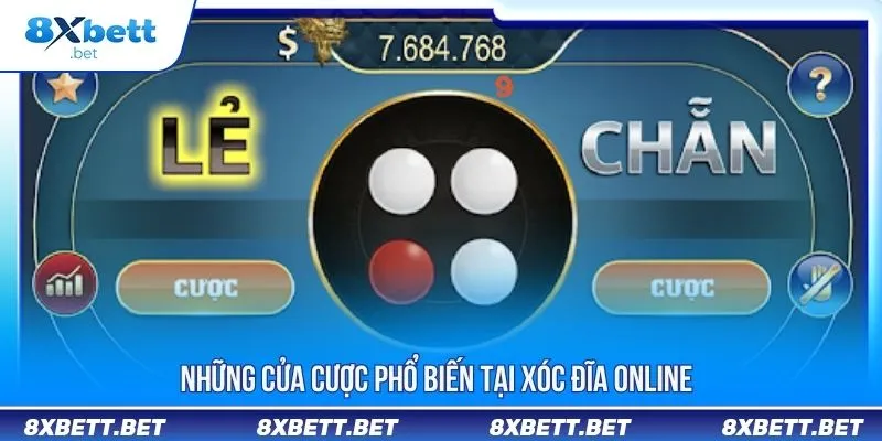 Những cửa cược phổ biến tại xóc đĩa online